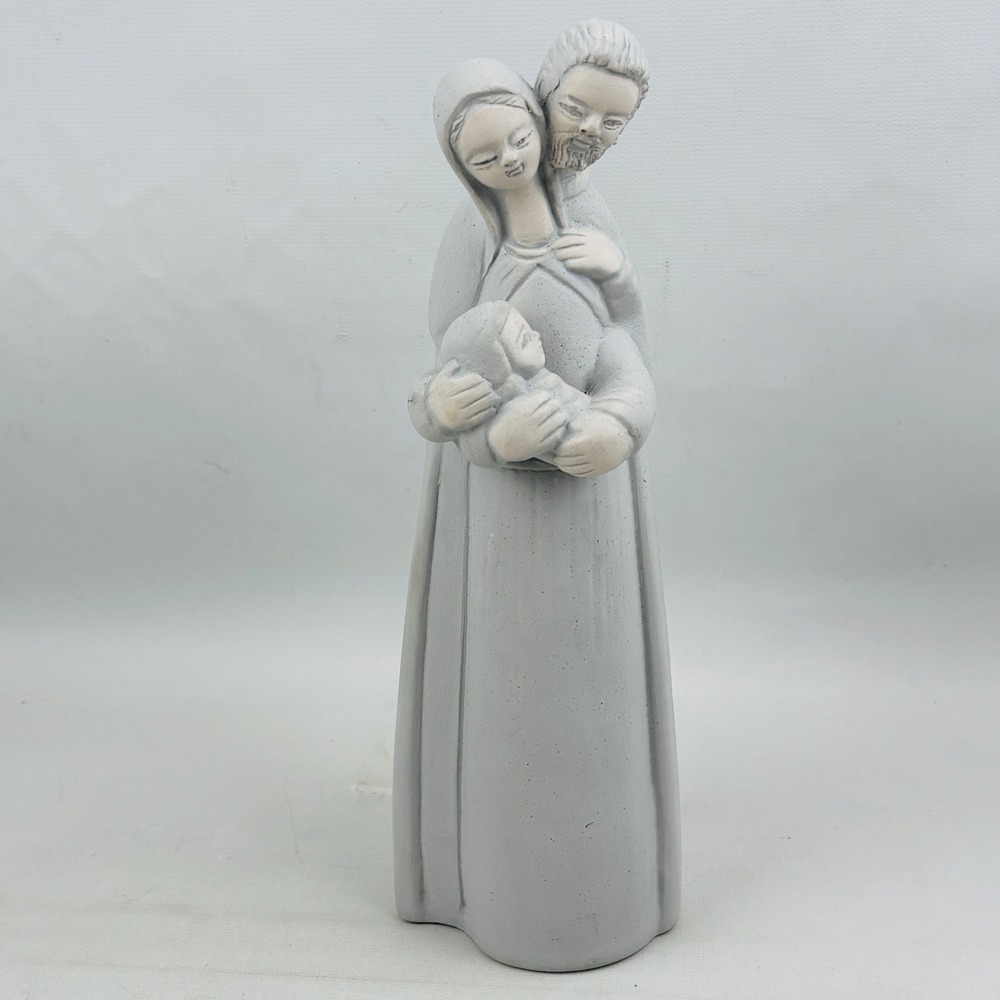 Holy Family Nativity Figurine Blue Mary Joseph Baby‎ Jesus 9.5" Handmade Peru
